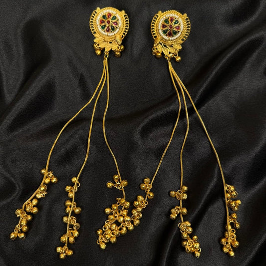 Kashmiri Gold-Plated Ghungroo Tassel Drops