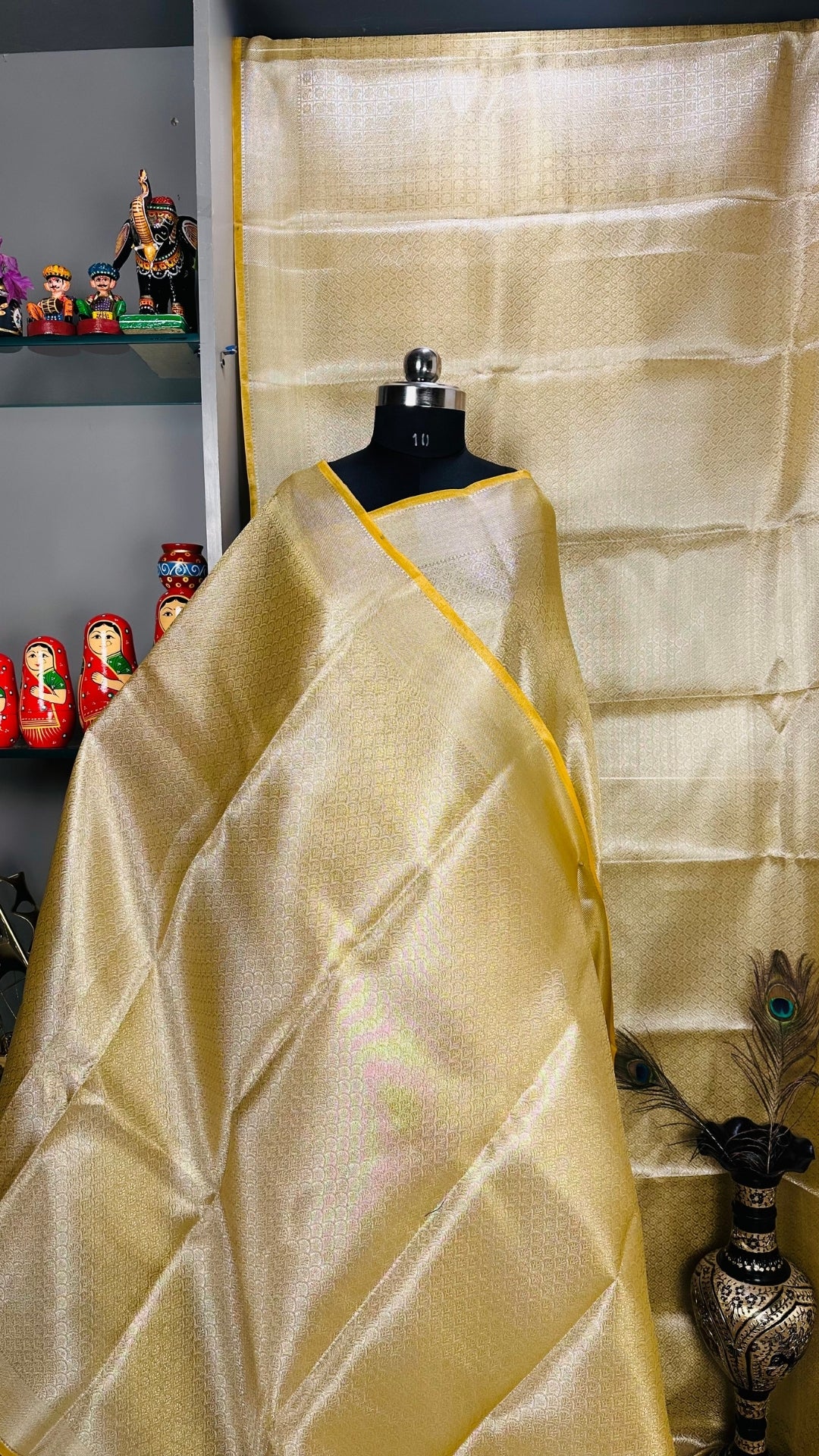 Champak Banarasi Tissue Silk Saree – Wrapped in Light