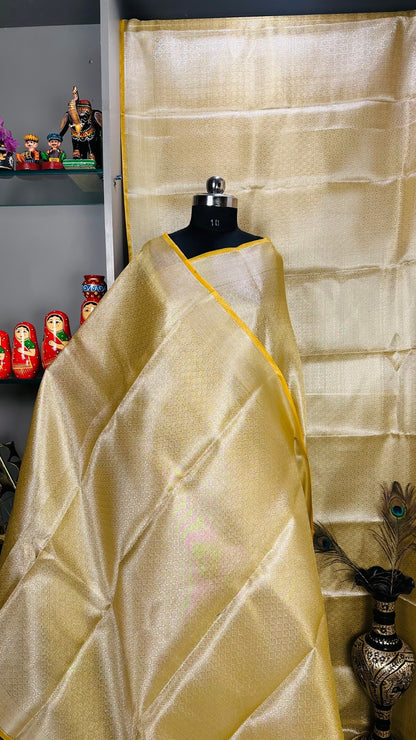 Champak Banarasi Tissue Silk Saree – Wrapped in Light