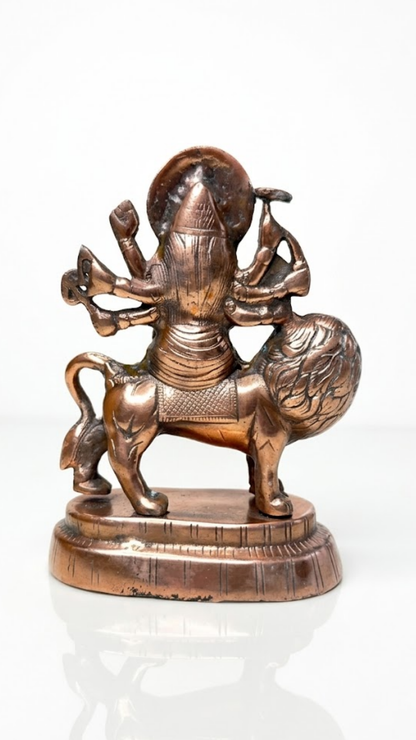 Antique Brass Maa Durga Idol with Lion – Elegant Traditional Pooja & Home Décor
