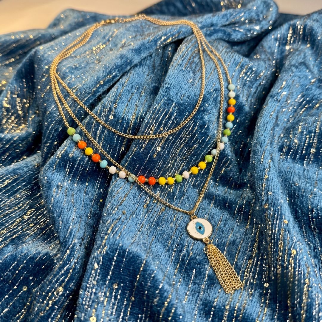 Anti-Tarnish Layered Evil Eye Necklace