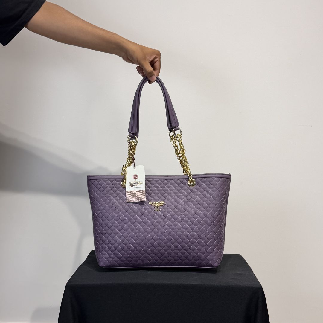 Lavender Quilted Luxury Tote Bag