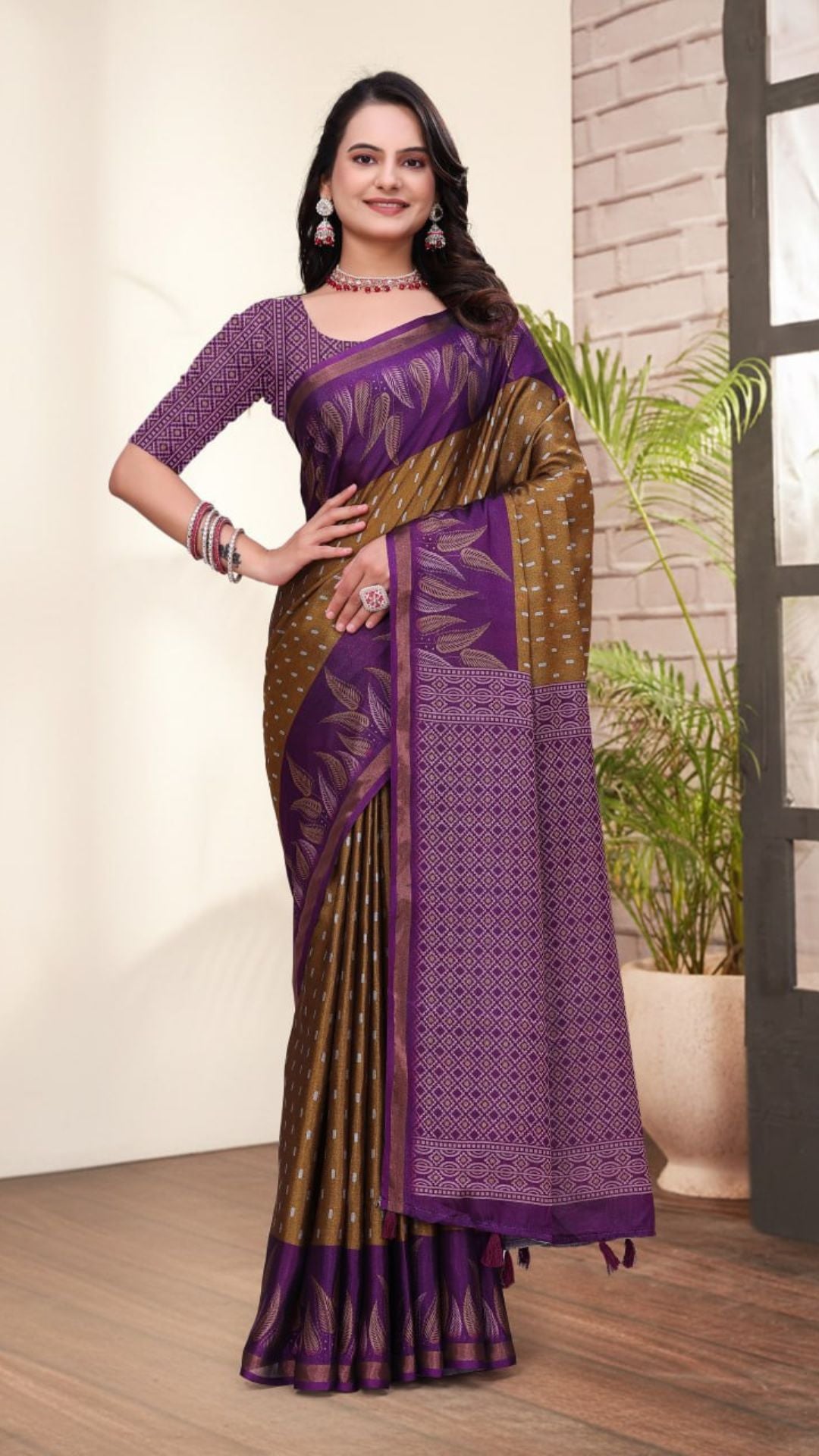 Elegant Purple Mal Cotton Saree with Designer Pallu & Contrast Weaving