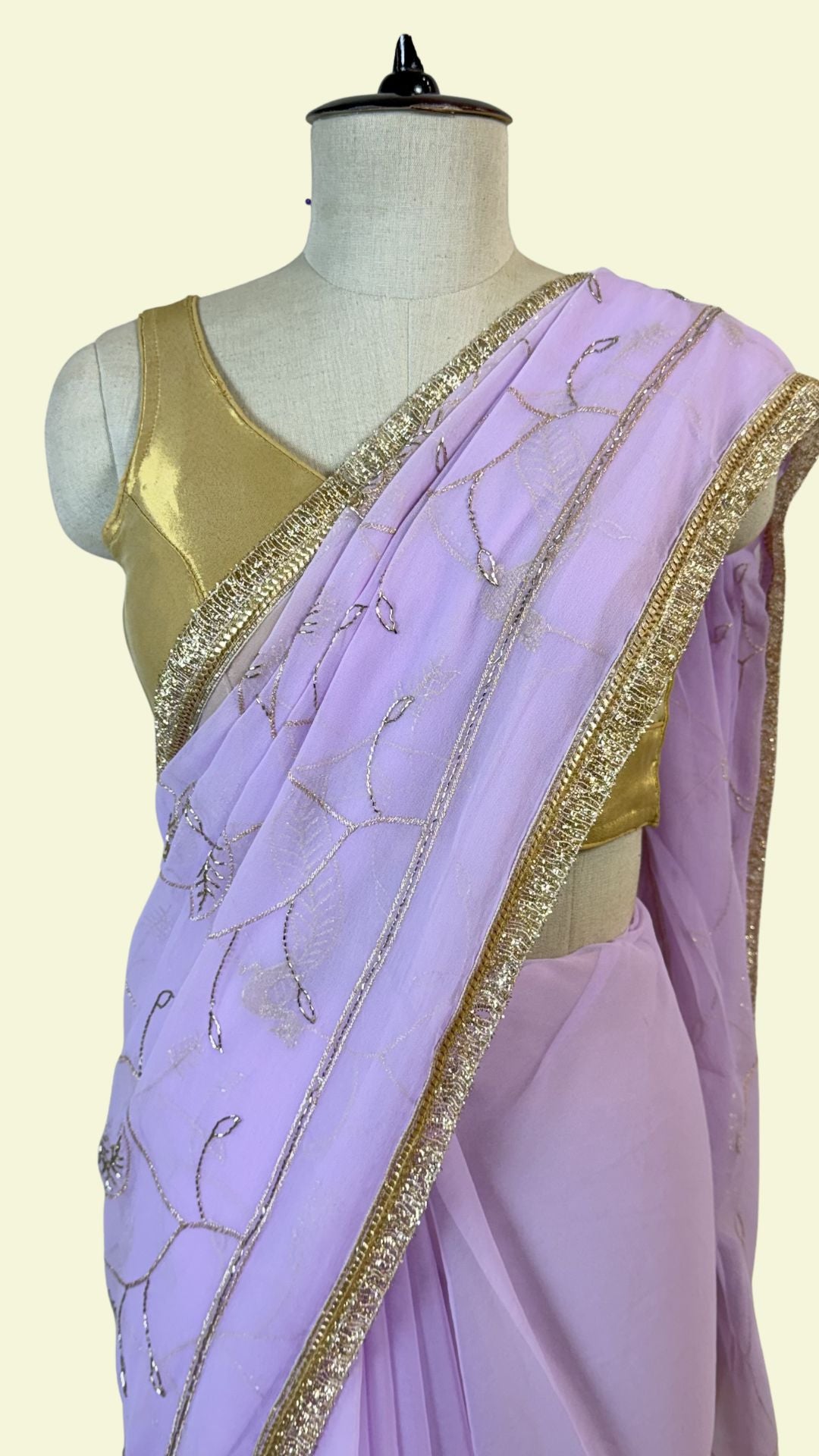 Lavender Chiffon Saree for Women