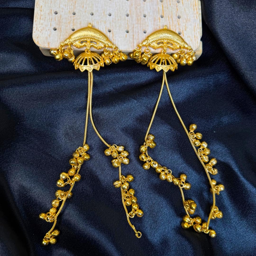 Kashmiri Gold-Plated Cascading Tassel Drops