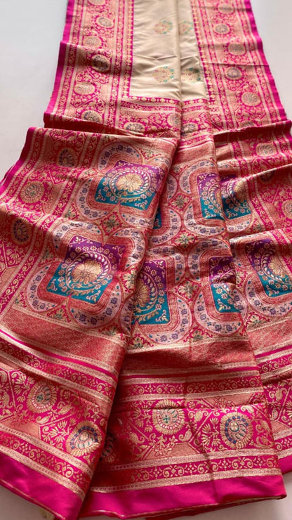 Premium Banarasi Silk Saree with Rich Zari Weaving