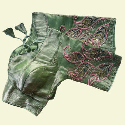 Mint Green Multi-Sequence Paisley Designer Blouse