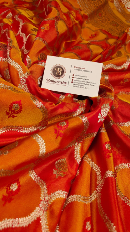 Flame of Vermilion Banarasi Silk Saree
