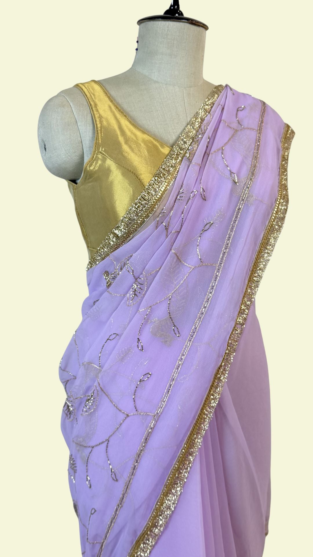 Lavender Chiffon Saree for Women