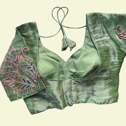 Mint Green Multi-Sequence Paisley Designer Blouse