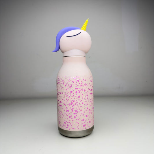 Pink Unicorn Stainless Steel Insulated Water Bottle with Straw Leakproof Hot & Cold