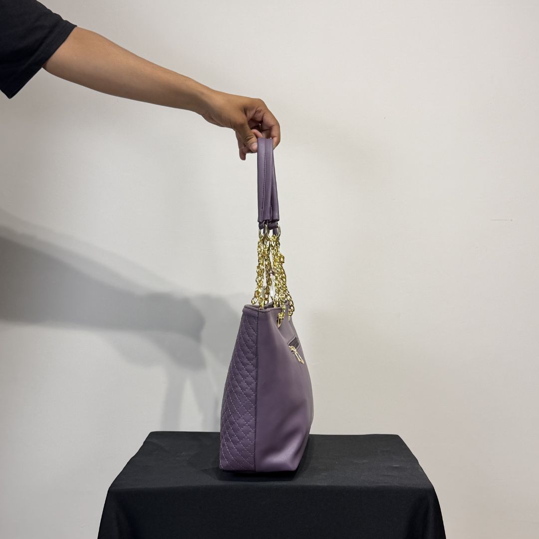 Lavender Quilted Luxury Tote Bag