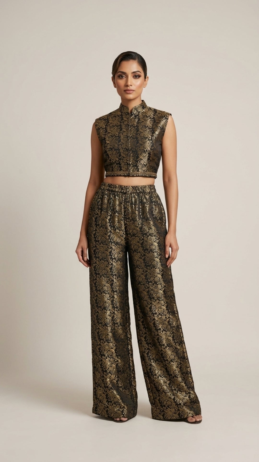 Black & Gold Floral Co-Ord Set