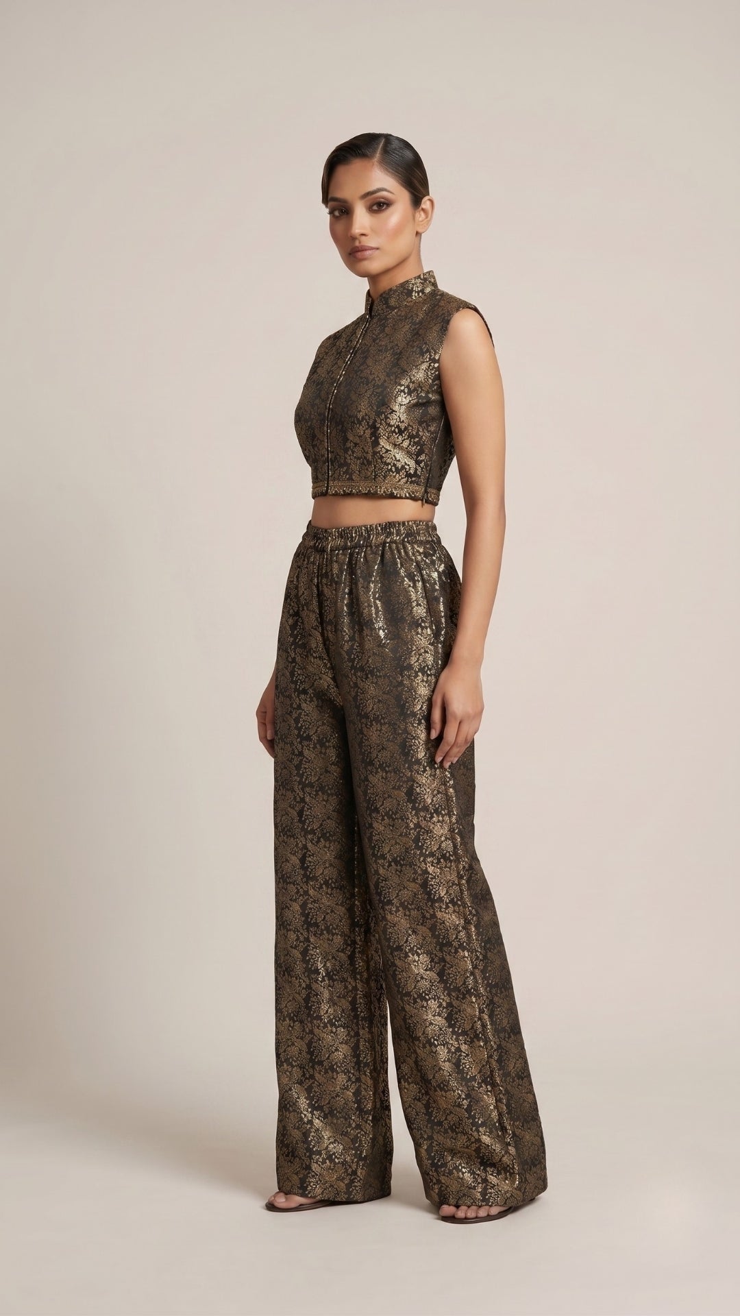 Black & Gold Floral Co-Ord Set