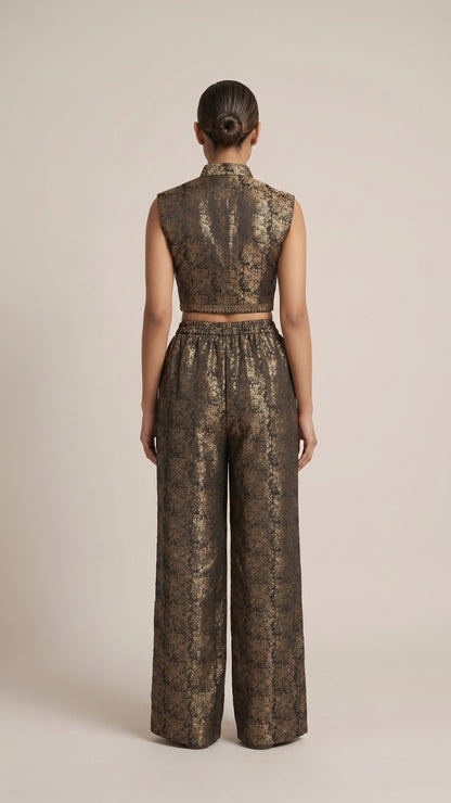 Black & Gold Floral Co-Ord Set
