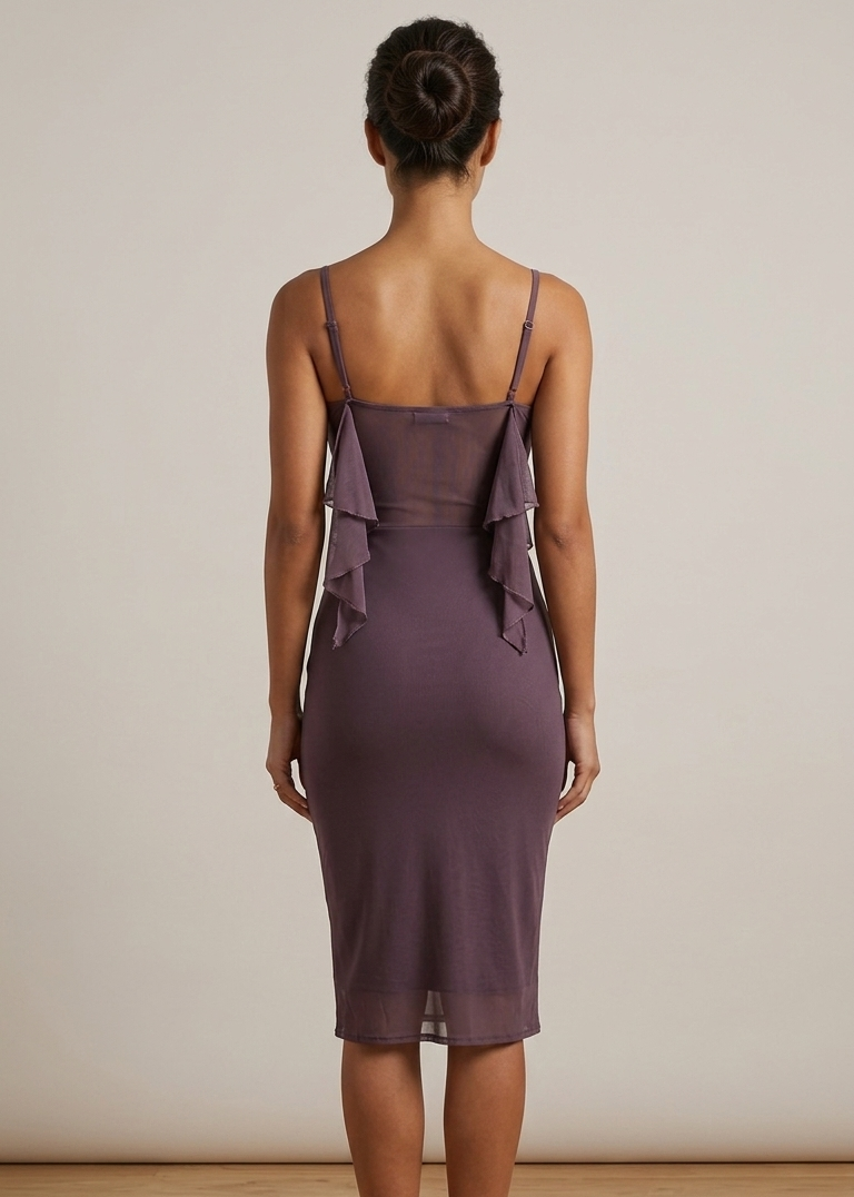 Deep Mauve Self Pattern Bodycon Dress – Baranashe