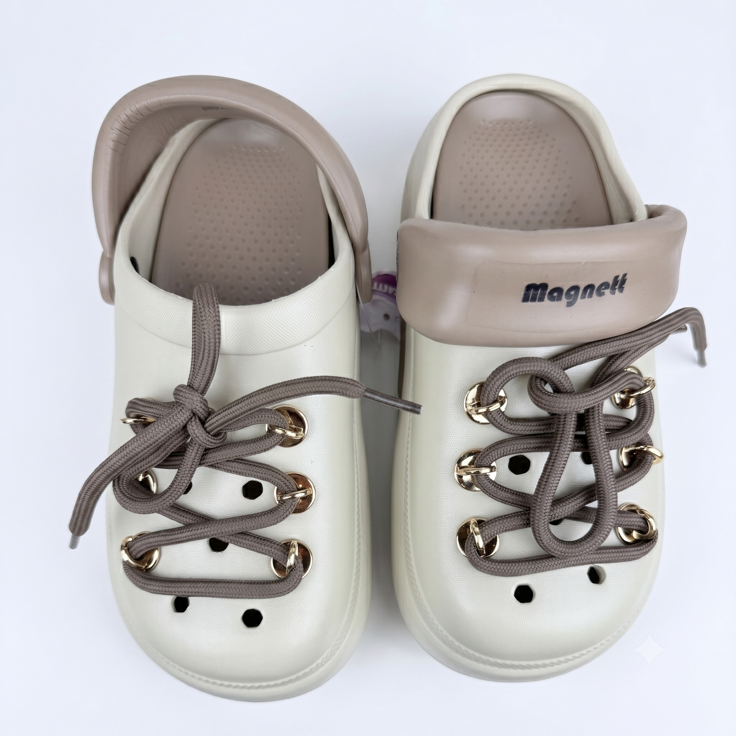 Women Magnett Chunky Lace-Up Clogs