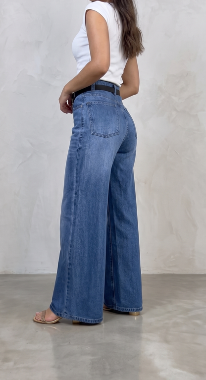 Banarashe Vintage Medium Blue Flared Denim Jeans