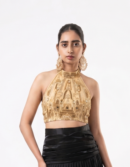 Premium Black And Gold Indo-Western Gown