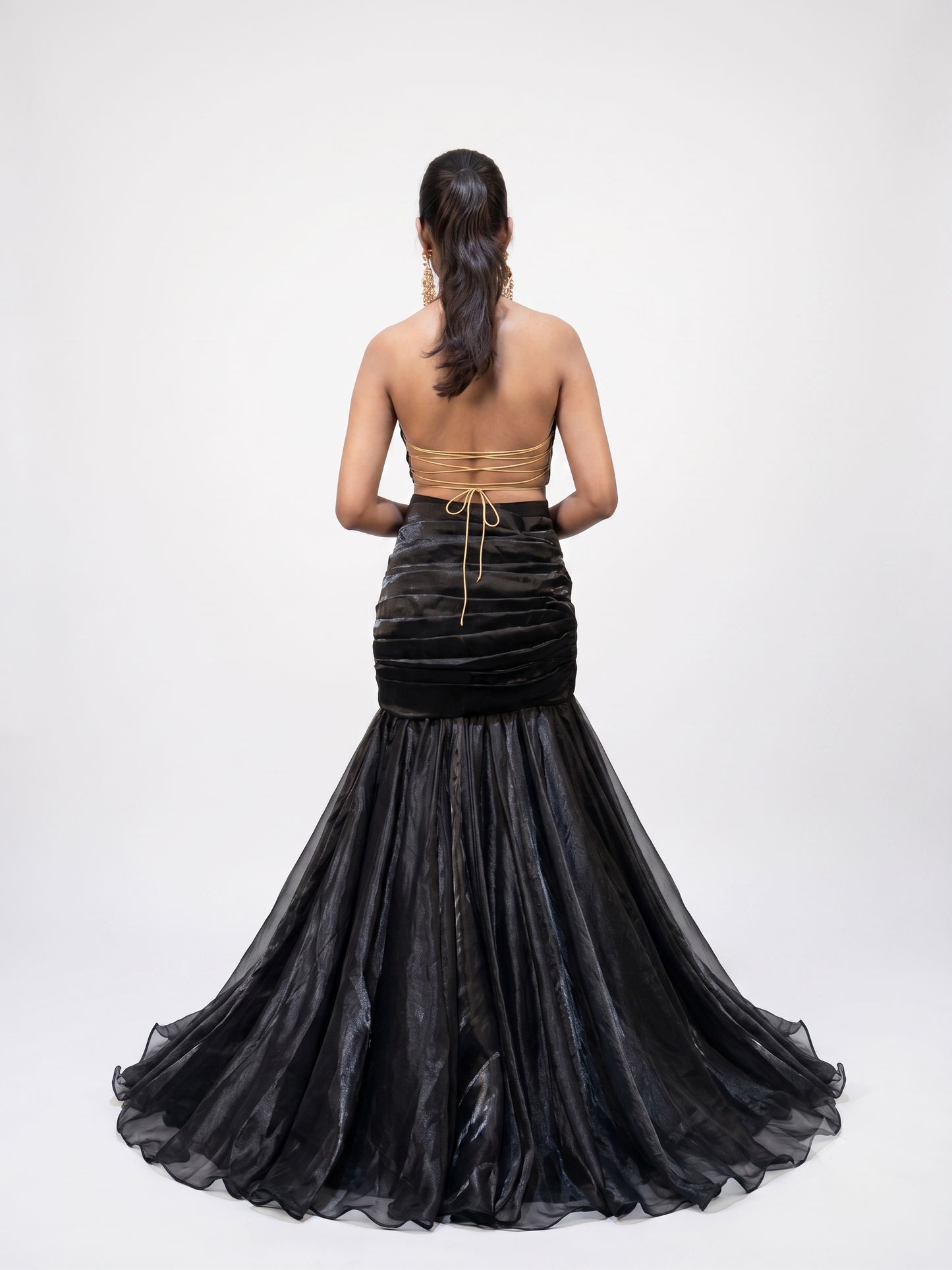 Premium Black And Gold Indo-Western Gown