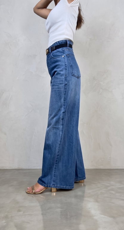 Banarashe Vintage Medium Blue Flared Denim Jeans