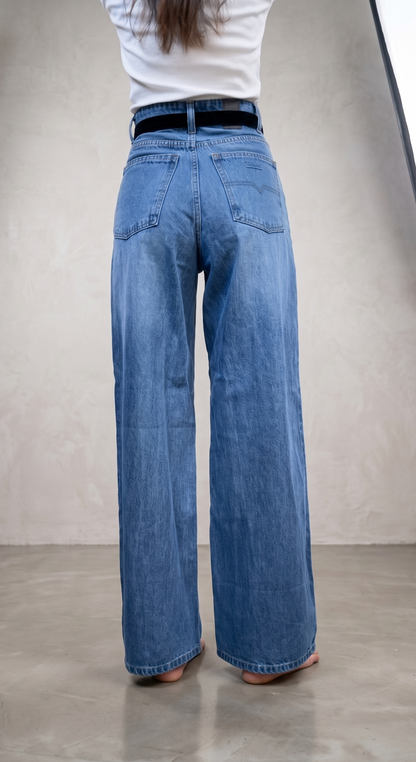 Banarashe Vintage Medium Blue Flared Denim Jeans