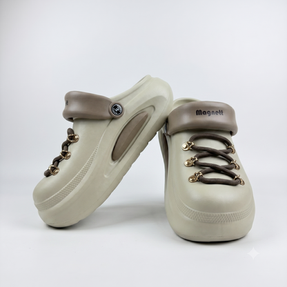 Women Magnett Chunky Lace-Up Clogs