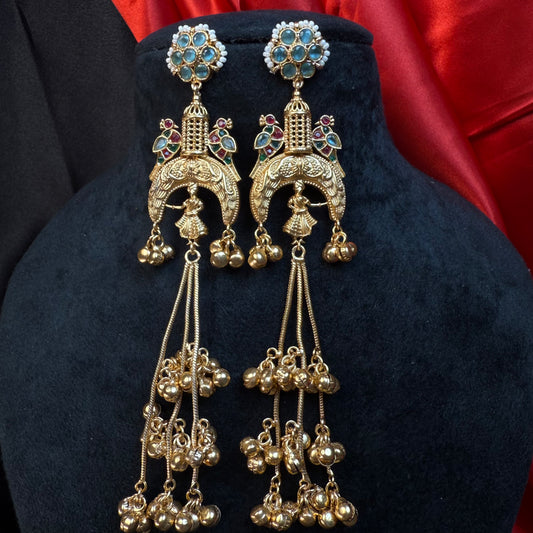 Kashmiri royal Jhumka Earrings Sky Blue