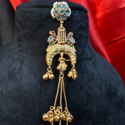 Kashmiri royal Jhumka Earrings Sky Blue