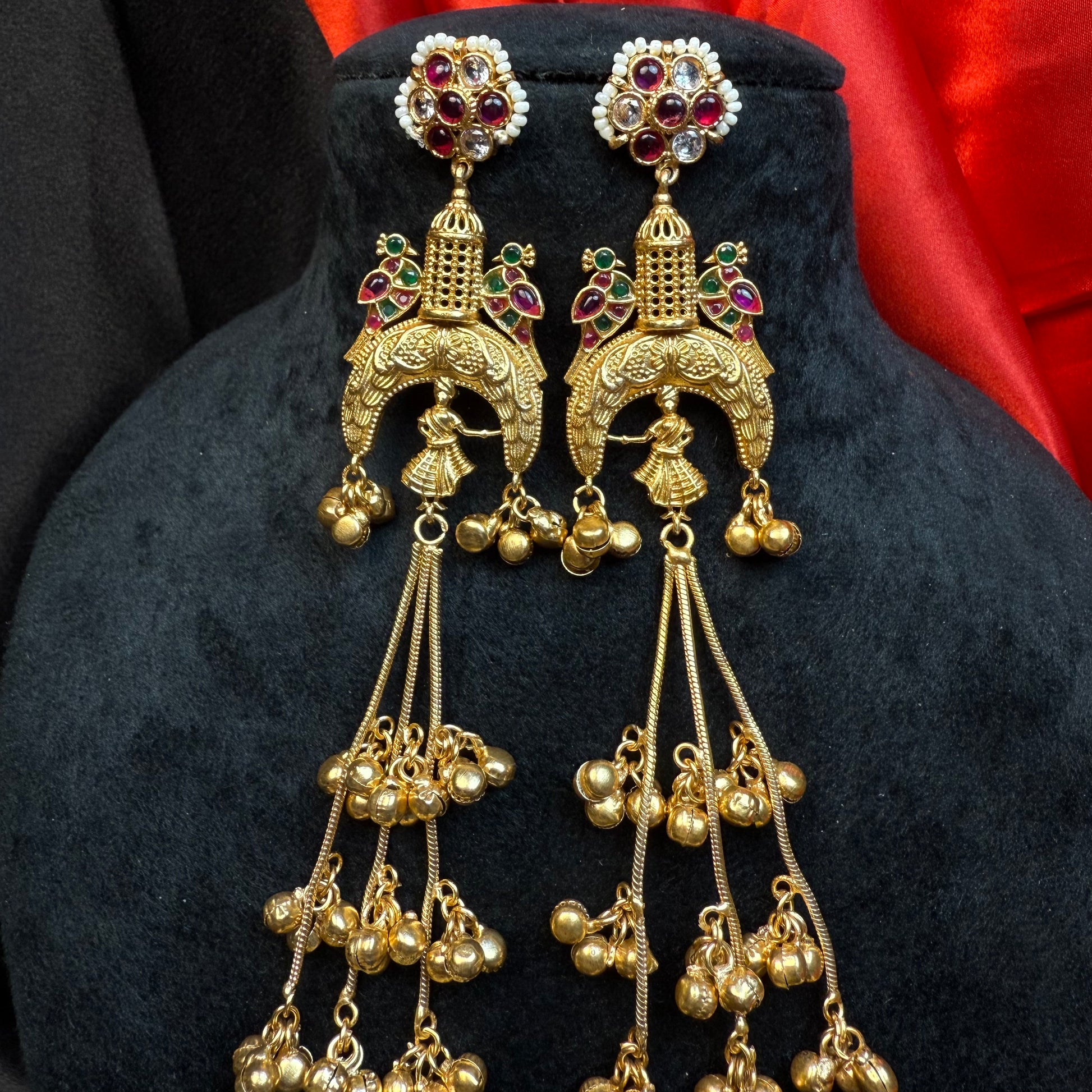 Kashmiri royal Jhumka Earrings Multicolor