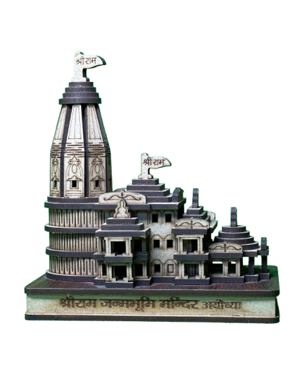 Wooden Shree Ram Mandir Ayodhya Model, 3D Wooden Janmabhoomi Temple
