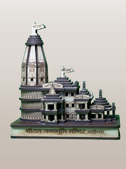 Wooden Shree Ram Mandir Ayodhya Model, 3D Wooden Janmabhoomi Temple