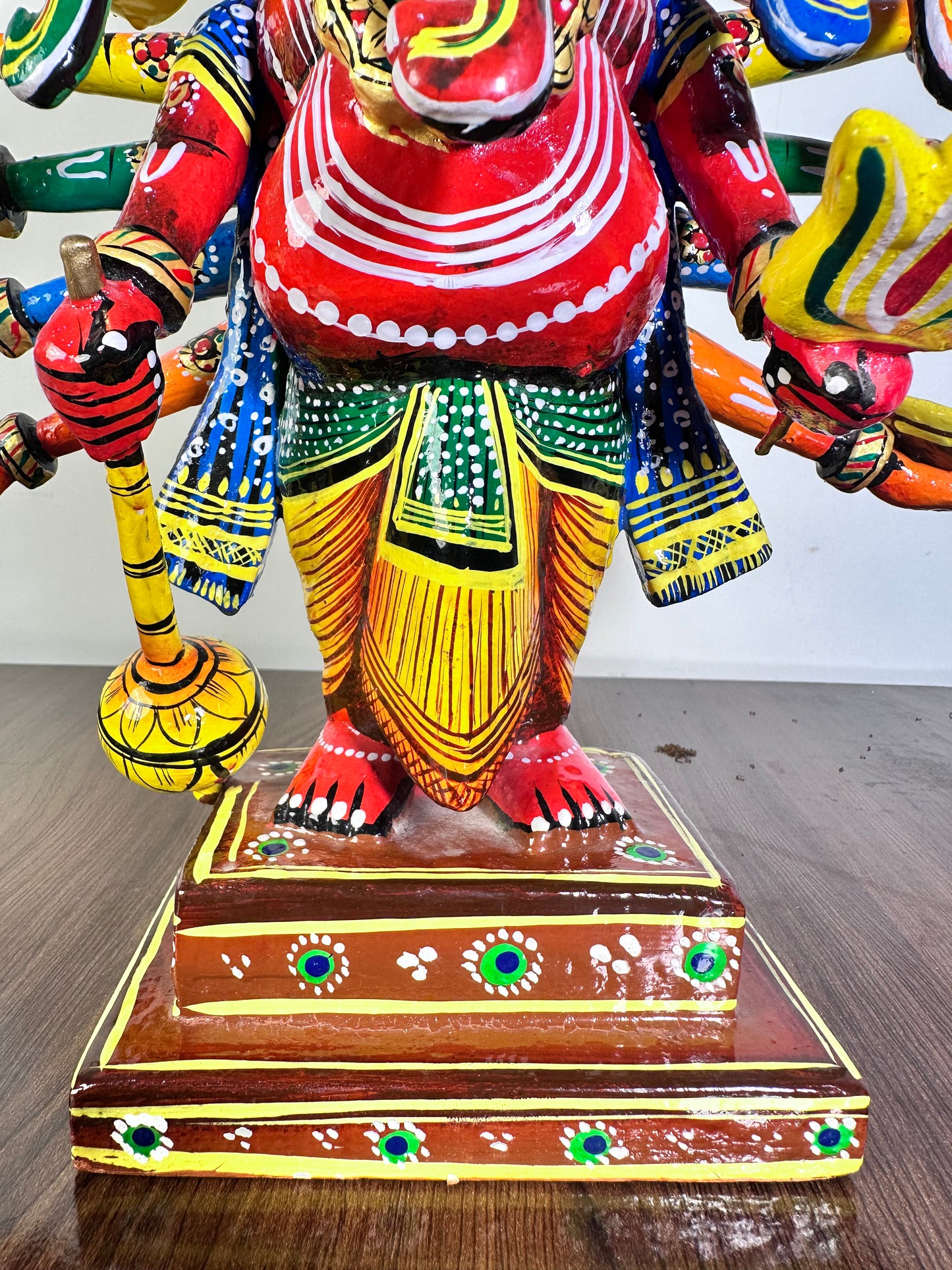 Wooden Multicoloured Panchmukhi Ganpati Idol