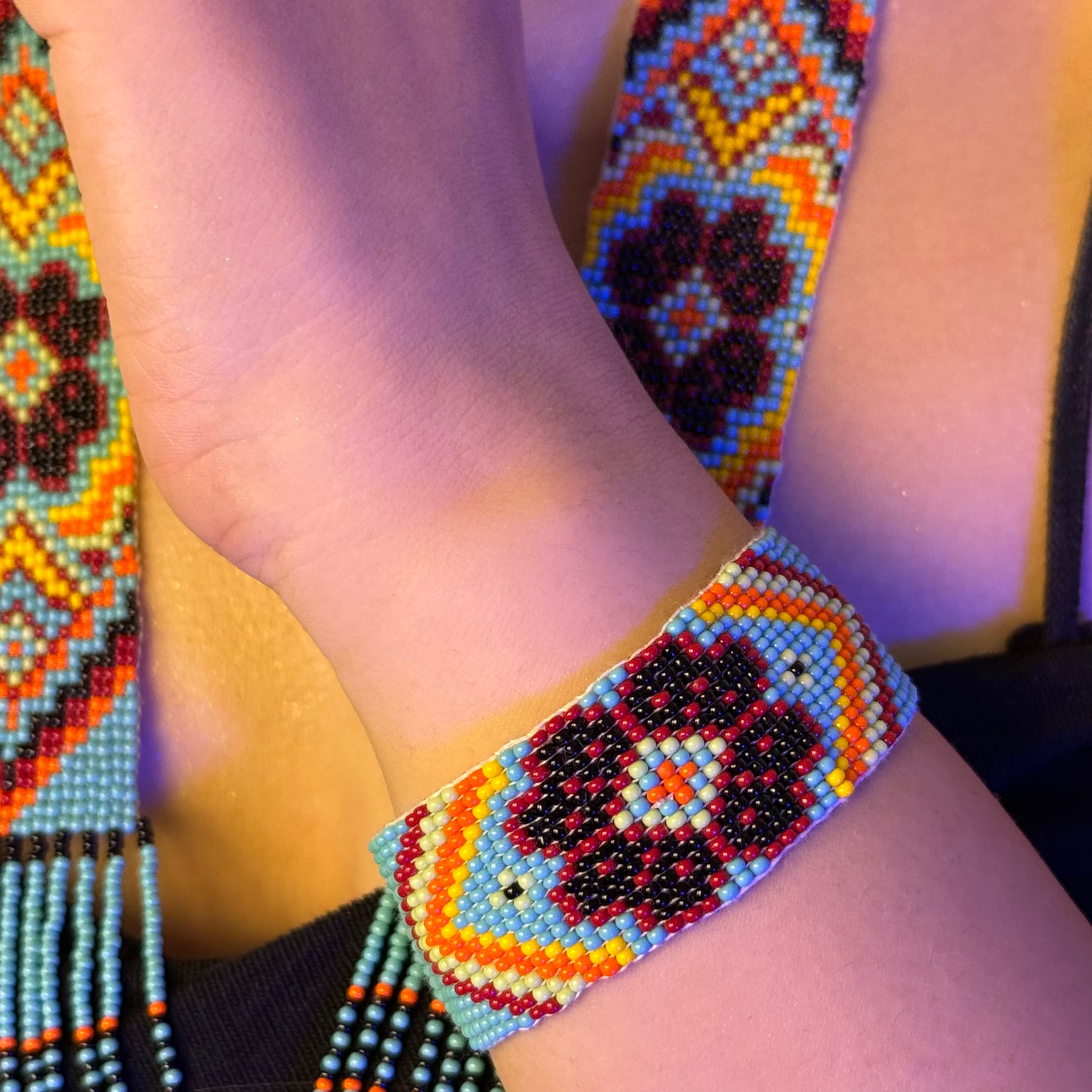 Handcrafted Jaco Tribal Beaded Jewelry Set – (Necklace, Earrings & Bracele)