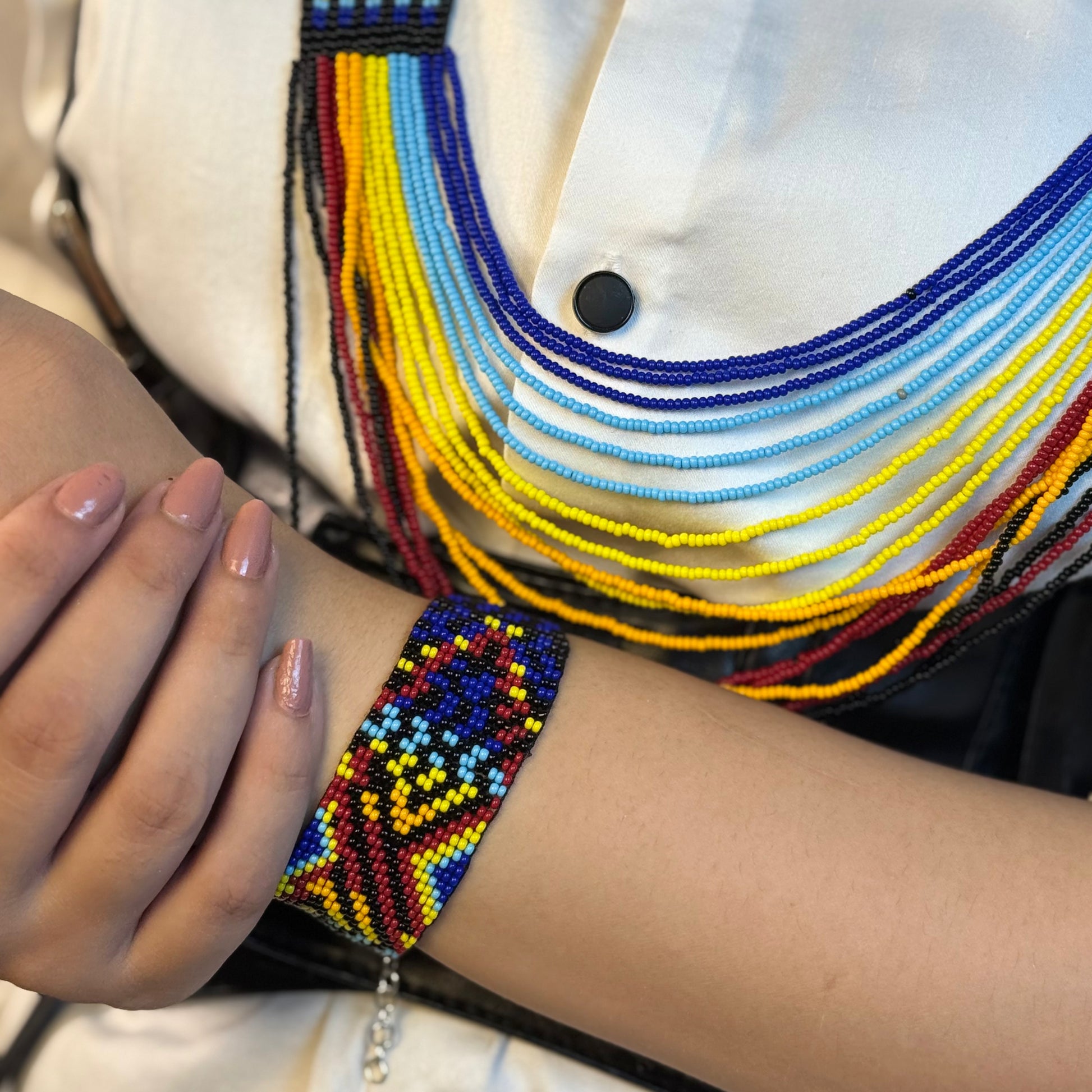 Handcrafted Jaco Tribal Beaded Jewelry Set – 3-Piece Set (Necklace, Earrings & Bracele)