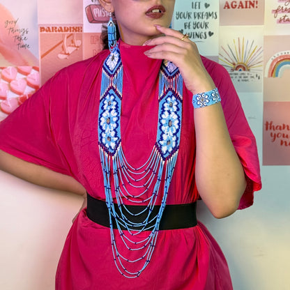 Handcrafted Jaco Tribal Beaded Jewelry Set – 3-Piece Set (Necklace, Earrings & Bracele)
