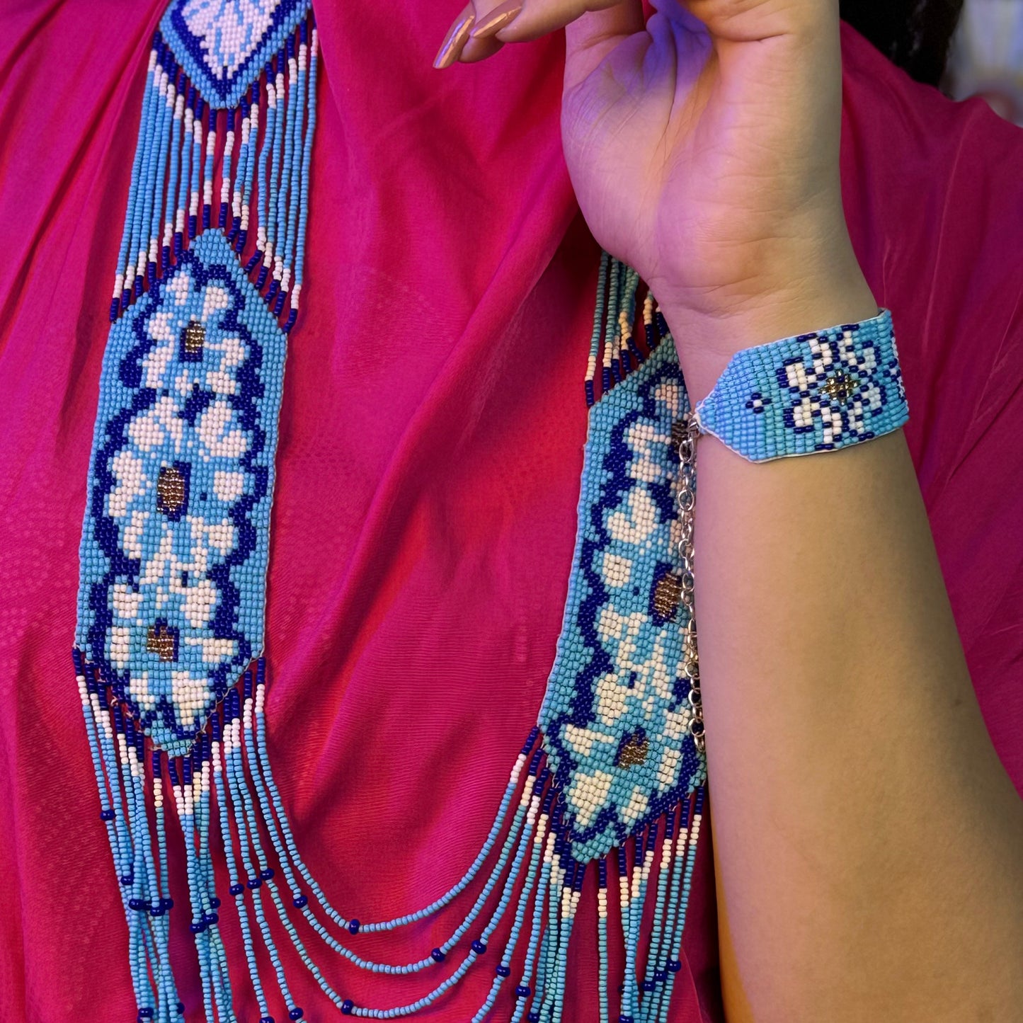 Handcrafted Jaco Tribal Beaded Jewelry Set – 3-Piece Set (Necklace, Earrings & Bracele)