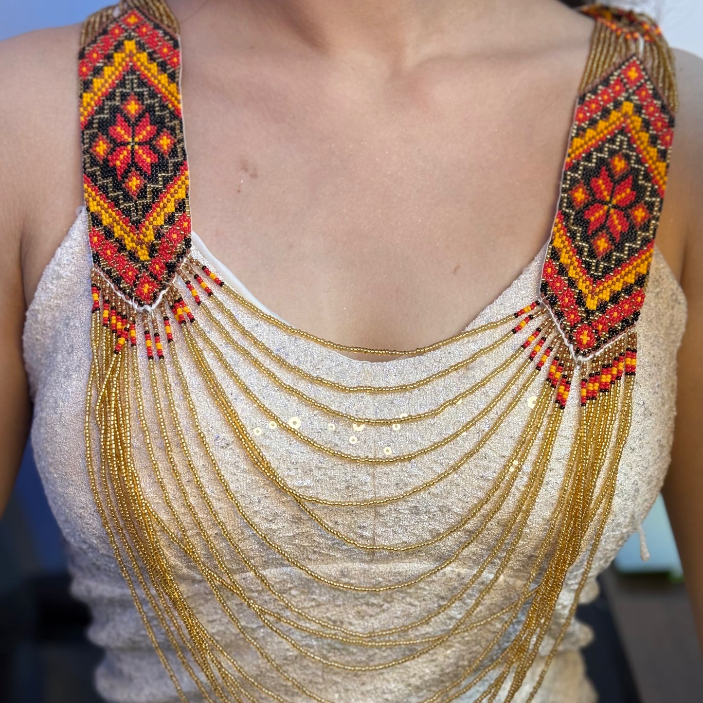Handcrafted Jaco Tribal Beaded Jewelry Set – 3-Piece Set (Necklace, Earrings & Bracele)