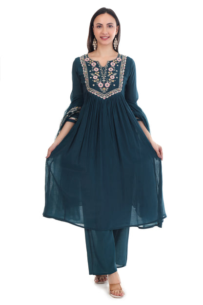 Women Premium Embroidered Kurta Set with Dupatta