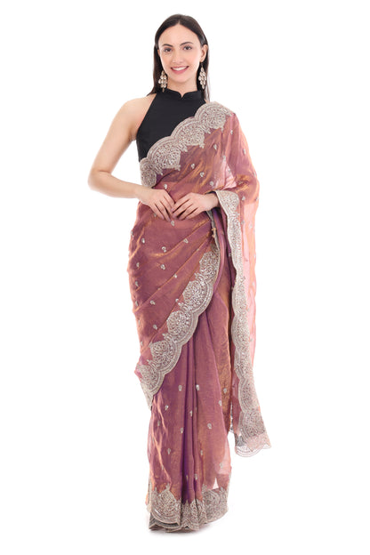 Pure Jimmy Choo Saree with Hand Embroidered Border