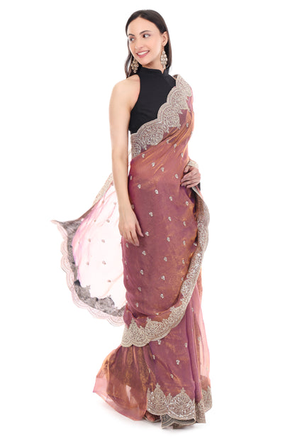 Pure Jimmy Choo Saree with Hand Embroidered Border