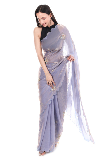 Satin Saree with Designer Butterfly Work