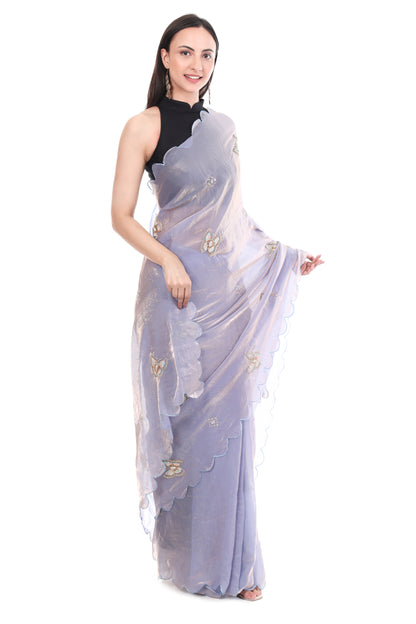Satin Saree with Designer Butterfly Work