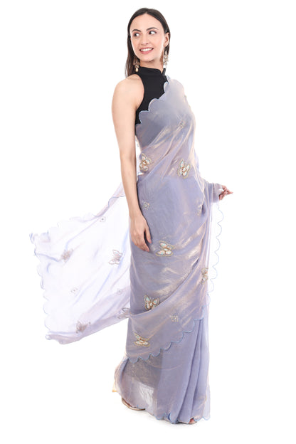 Satin Saree with Designer Butterfly Work