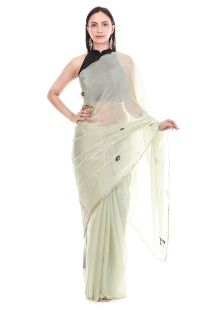 Banarashe Premium Zimmy Choo Soft Silk Designer Saree Pista Green - Baranashe - Banarashe Premium Zimmy Choo Soft Silk Designer Saree Pista Green