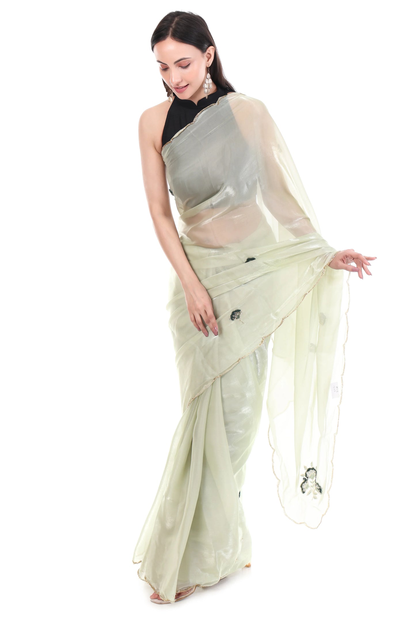 Banarashe Premium Zimmy Choo Soft Silk Designer Saree Pista Green - Baranashe - Banarashe Premium Zimmy Choo Soft Silk Designer Saree Pista Green