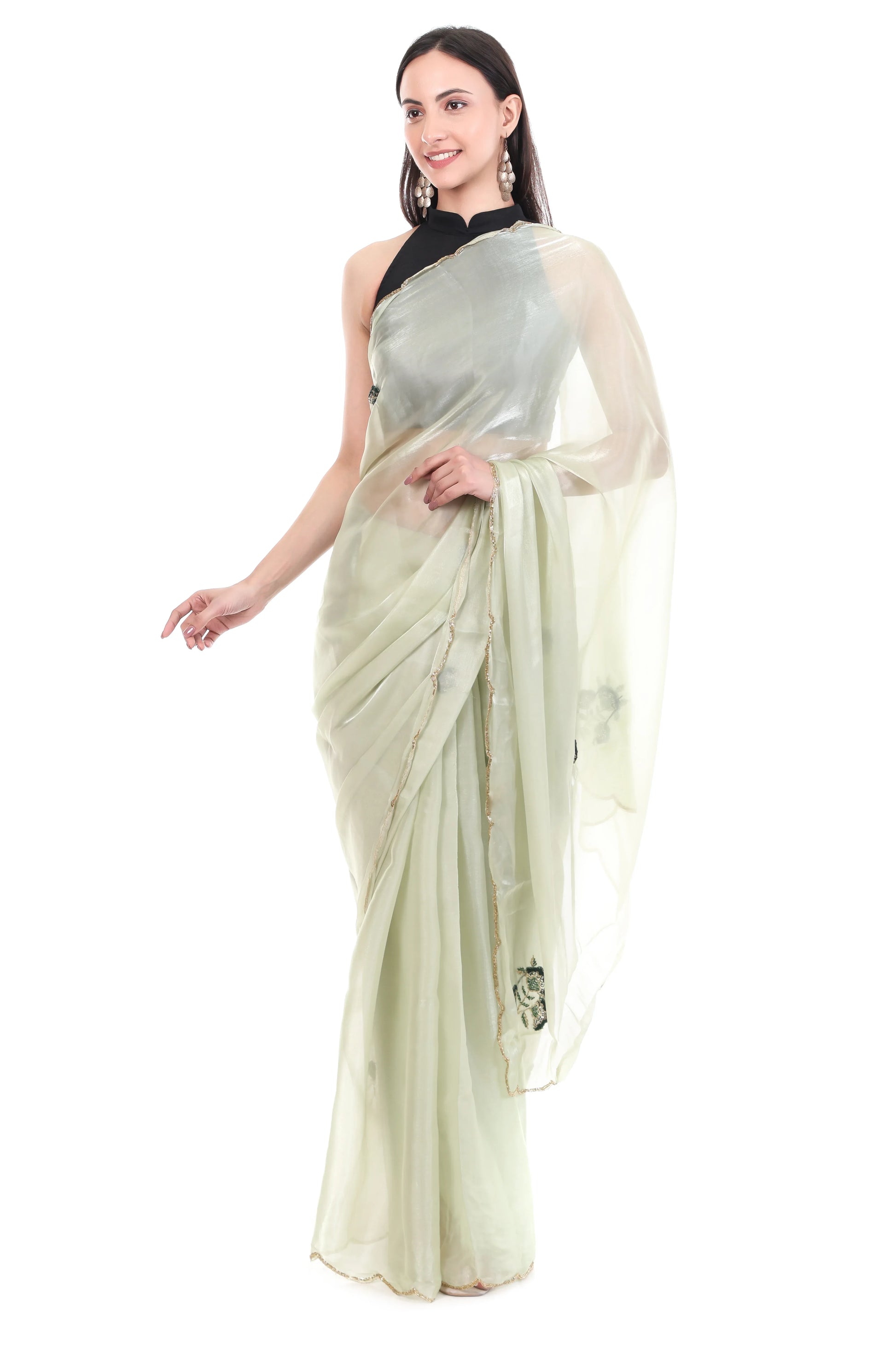 Banarashe Premium Zimmy Choo Soft Silk Designer Saree Pista Green - Baranashe - Banarashe Premium Zimmy Choo Soft Silk Designer Saree Pista Green