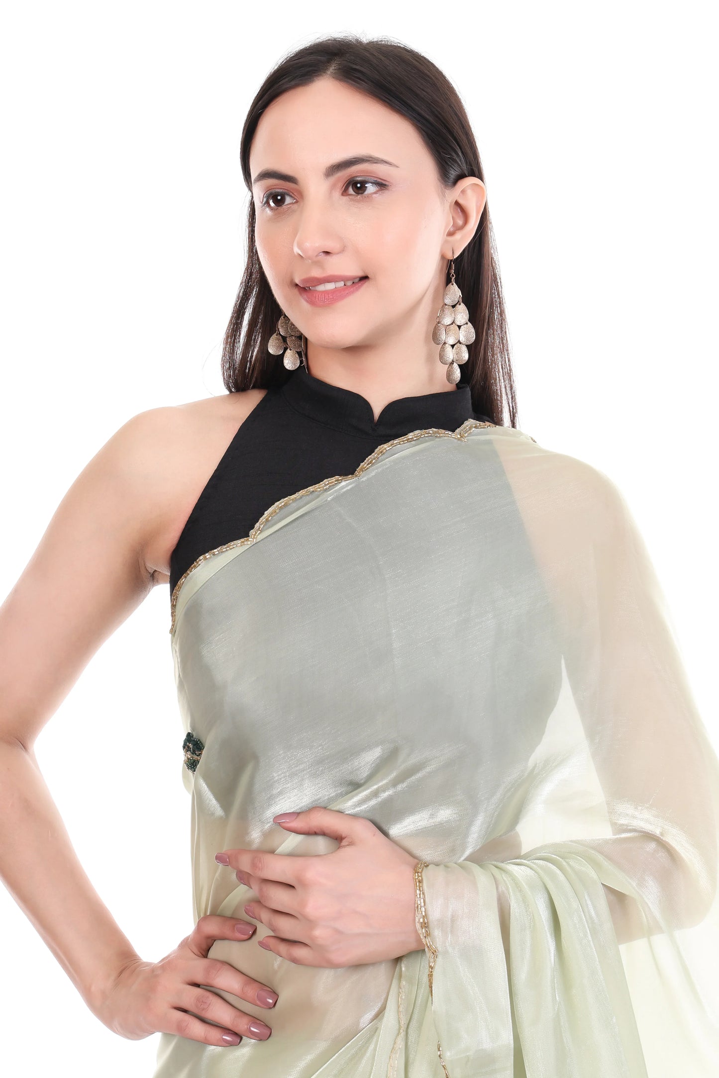 Banarashe Premium Zimmy Choo Soft Silk Designer Saree Pista Green - Baranashe - Banarashe Premium Zimmy Choo Soft Silk Designer Saree Pista Green