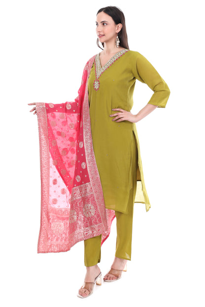 Premium Ethnic Embroidered Kurta Suit Set