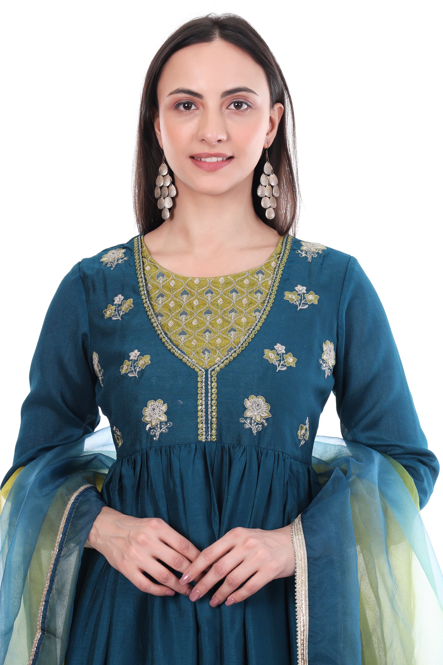 Premium Ethnic Embroidered Anarkali Set with Dupatta